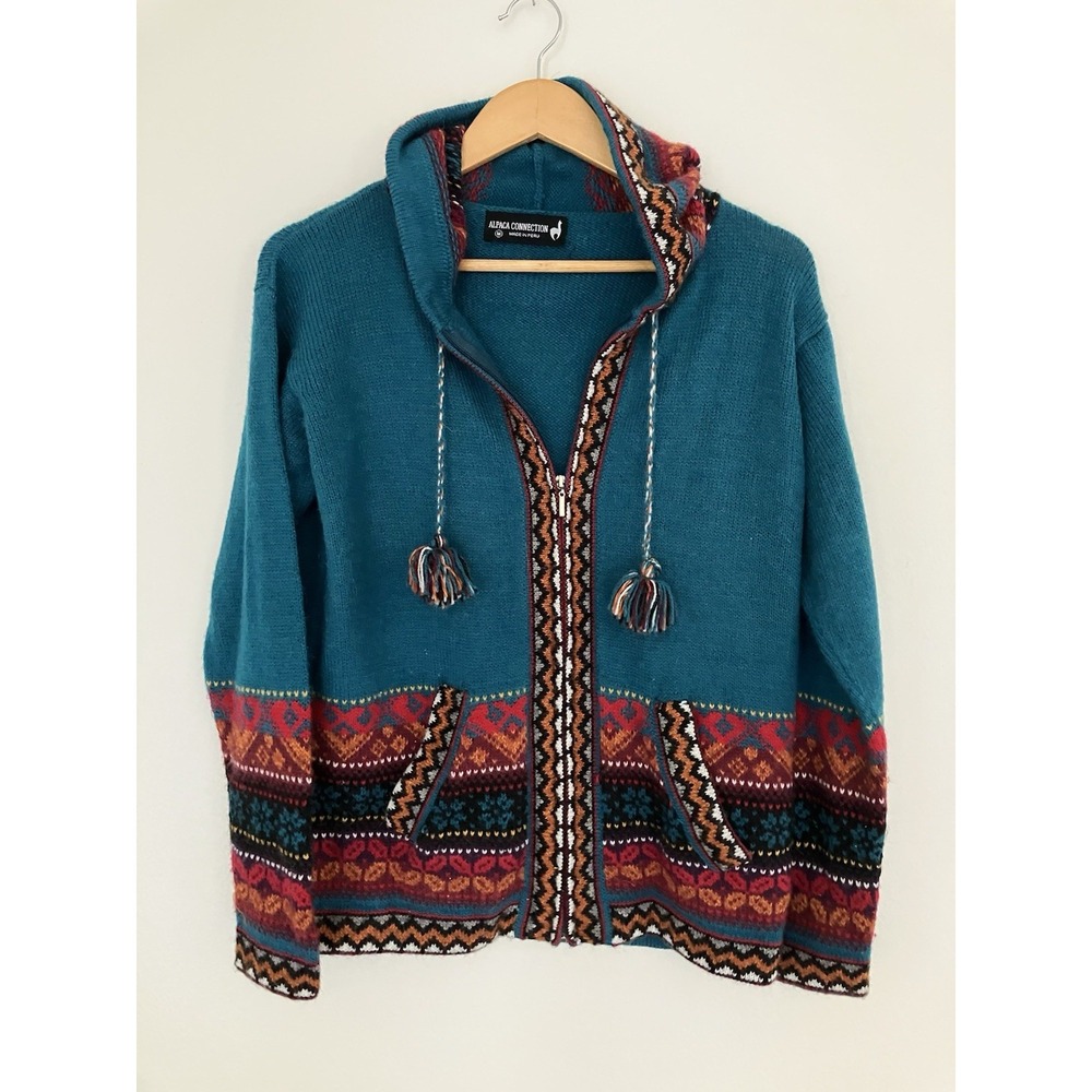 Alpaca Connection Bold Alpaca Blend Aztec Print Sweater Size M Southwestern Boho